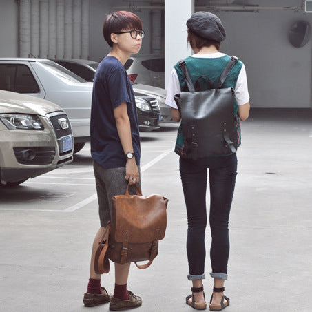 Leather Travel Backpack - Leather Men Laptop Backpack