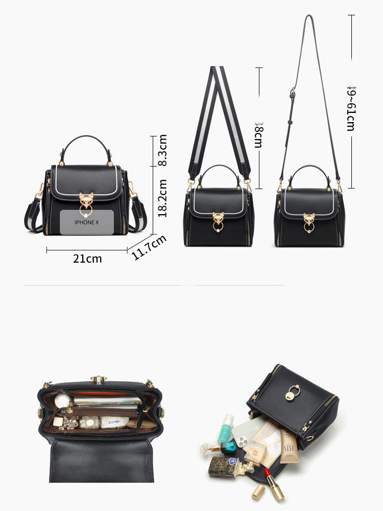 Fashion Lady Handbag - Leather Stylish Crossbody Bags Large Capacity