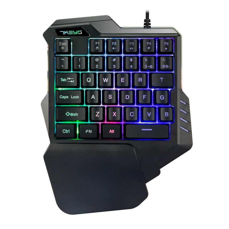 One-Handed Mechanical Gaming Keyboard -  RGB Backlit Portable Mini Gaming Keypad Game Controller