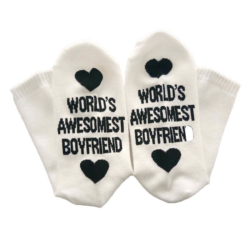 Unisex Cotton Socks - Printing Letter Funny Socks For Boyfriend   Girlfriend Valentine's Day Gift