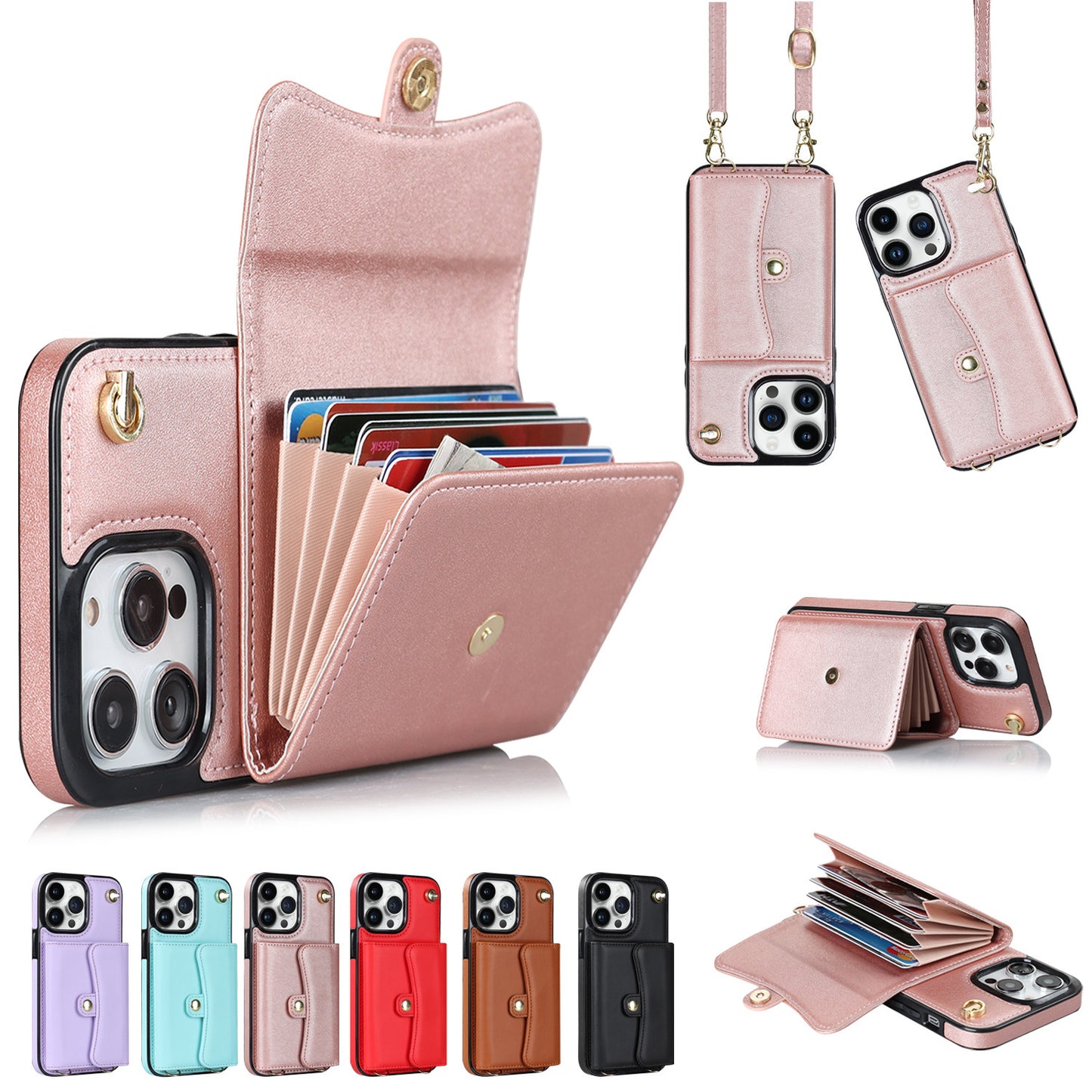 Crossbody Card Holder Phone Case - Multi-function Card Holder