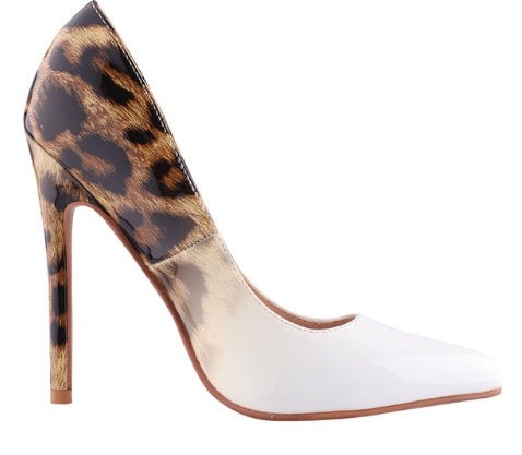 Leopard Sexy Fashion High Heels - Shallow Mouth Pointed Fine with Color Matching