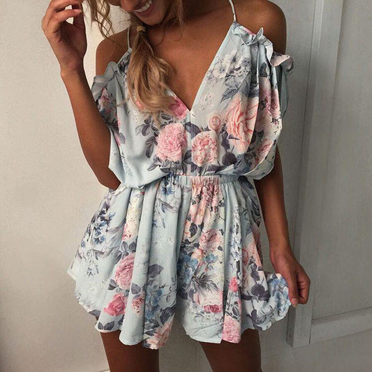 V-neck Printed Sling Jumpsuit