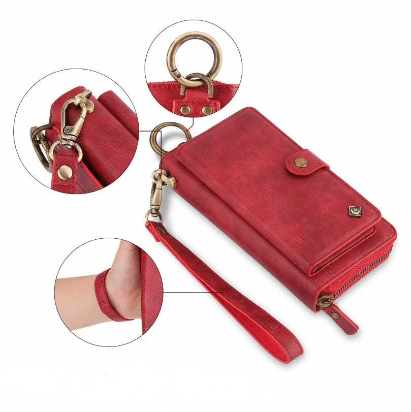New Multi-function Mobile Phone Case - Phone Shell Zipper Wallet Set Car Function Phone Case