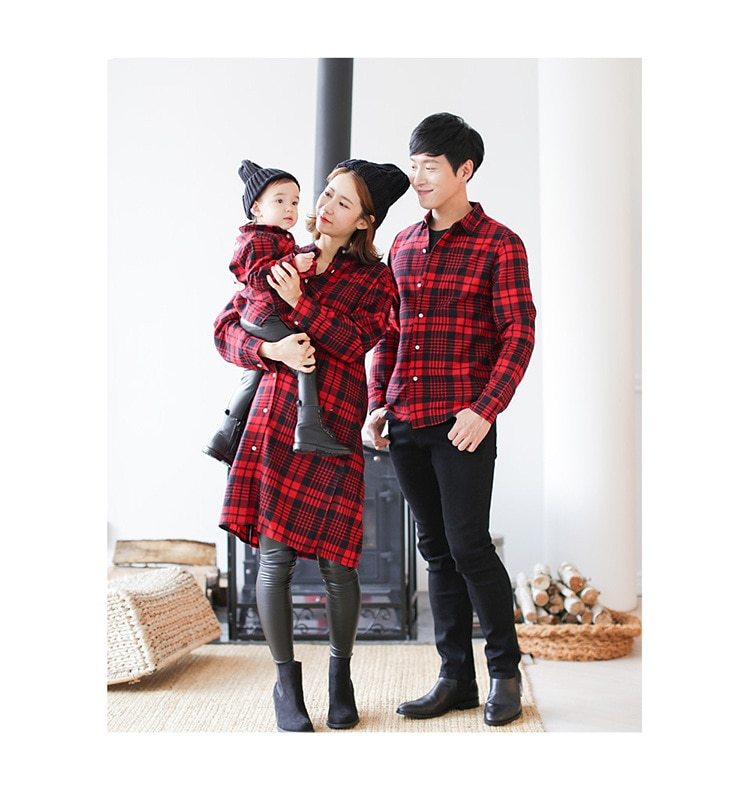 Parent-Child Red Plaid Shirt - Parent-child  Family Outfit