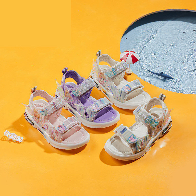 Harpy Bear Kids' Sandals - Sunshine Princess Shoes Girls' Sandals Cute Cartoon Breathable Slippers