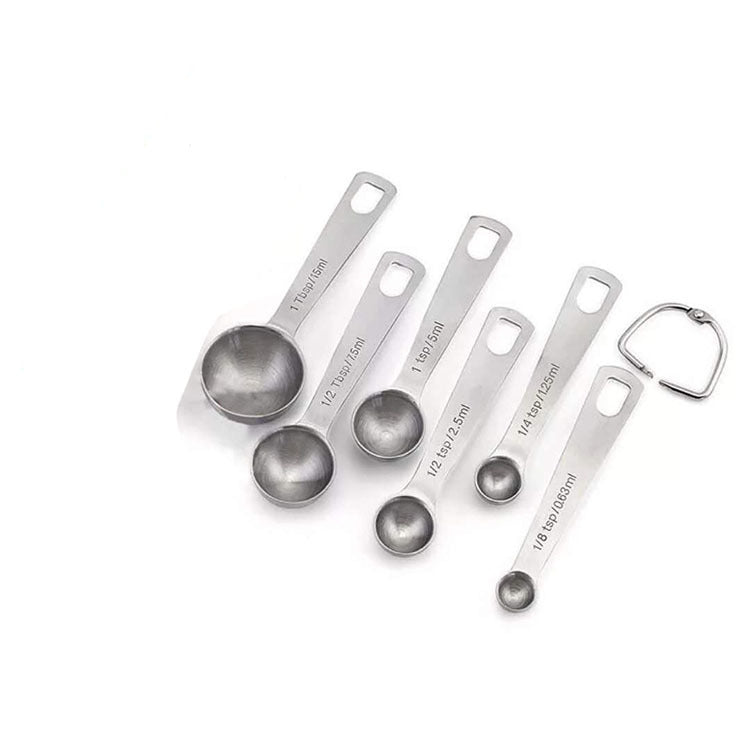 Stainless Steel Kitchen Measuring Spoons Set – 6-Piece Precision Seasoning Tools! - JumoShop