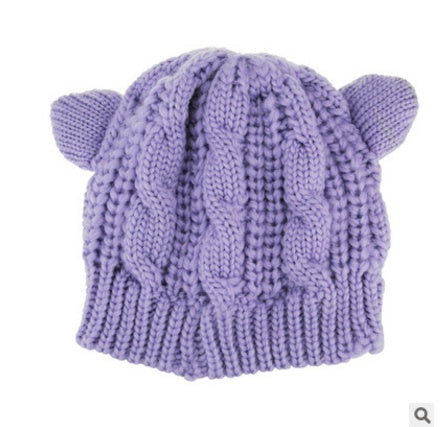 Hand Made 3D Cute Knitted Cap - Ear Beanie For Winter