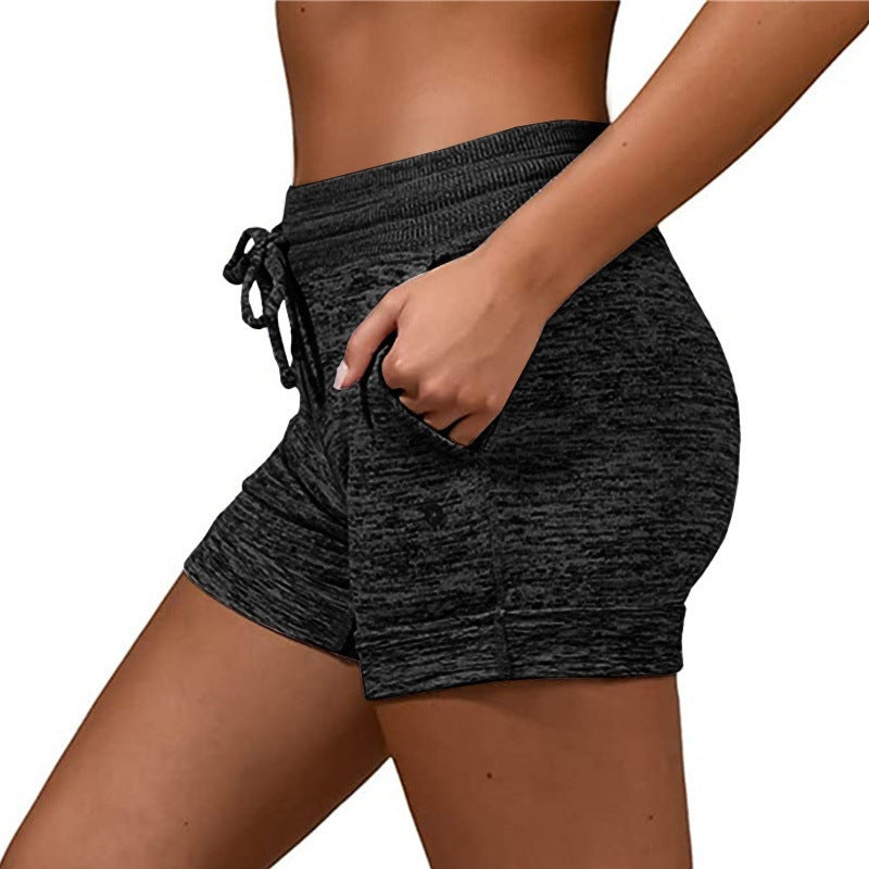 Women Stretchy Sports Shorts - Quick-dry Lace-up Short