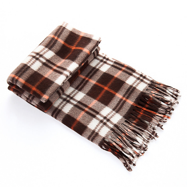 Autumn And Winter Black And White Plaid Plus-sized Thick Thermal Men's And Women's Scarf