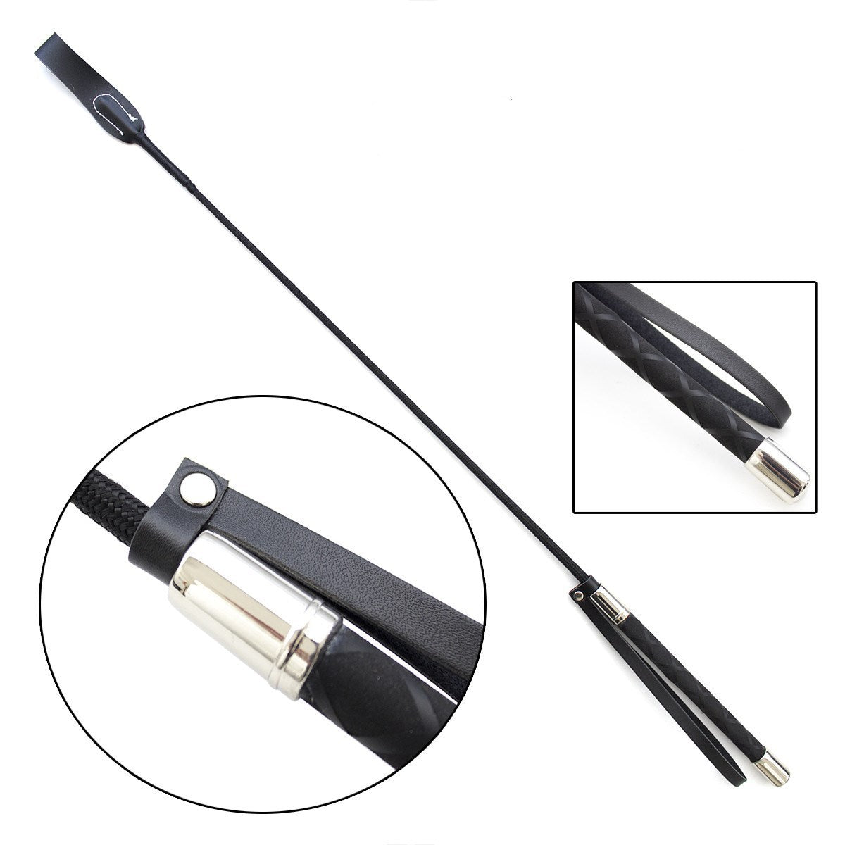 Horse Riding - Leather Riding Whip Fun Supplies Straight Whip Pointer Slave