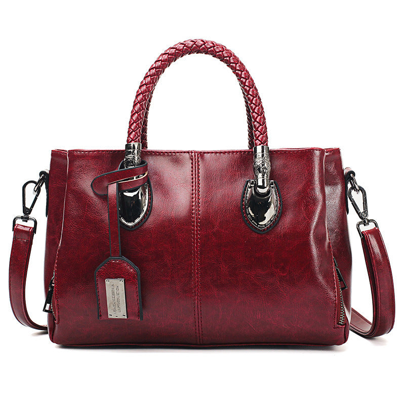 Vintage Oil Wax Leather Luxury Handbags - Women's Bags