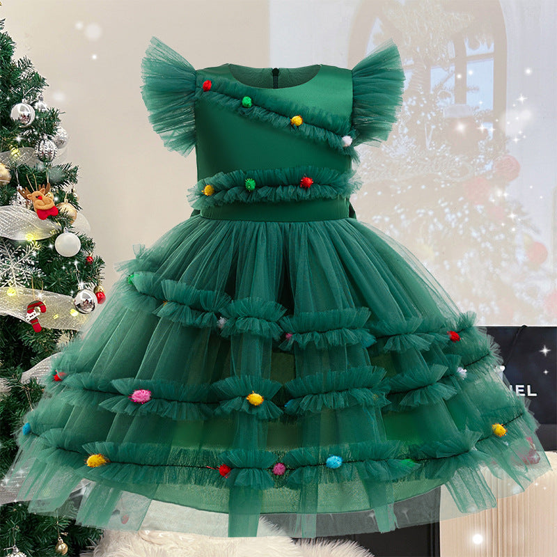 Christmas Party Princess Dress with Bow