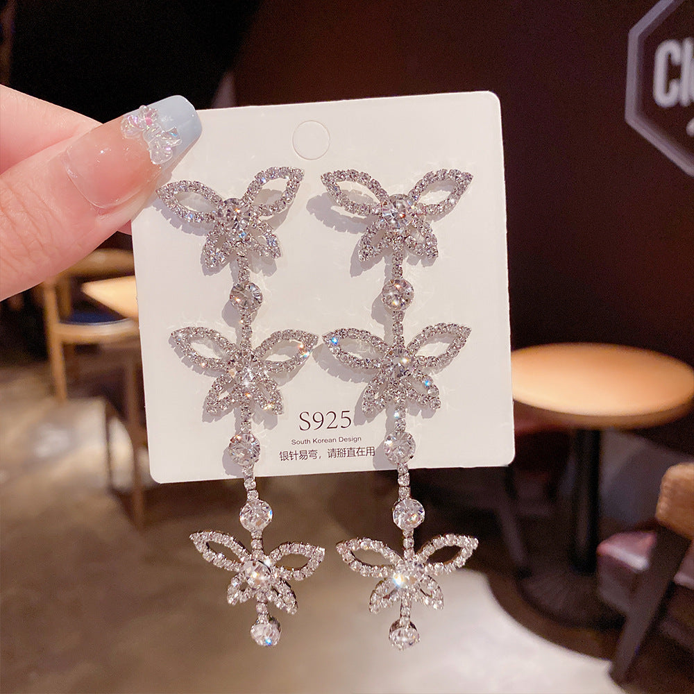 Sterling Silver Needle Light Luxury Pearl Earrings - Graceful Personality