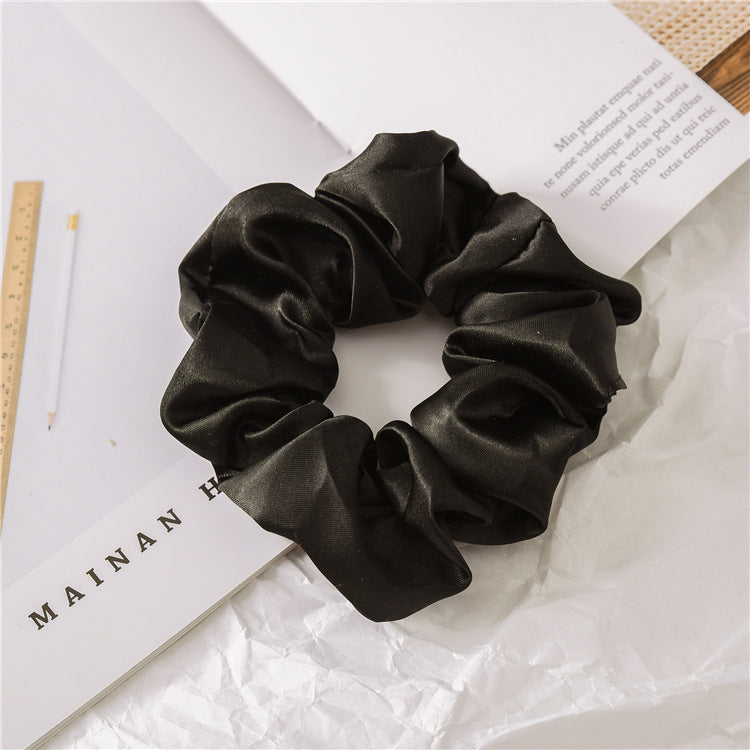 Satin Cloth Large Intestine Circle Hair Tie Set Solid Color - JumoShop