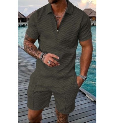 Men's Summer Short Sleeve Shorts - Casual Suit