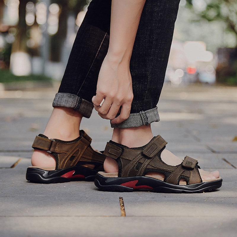 Outdoor Sandals - Beach Leather Roman Sandals