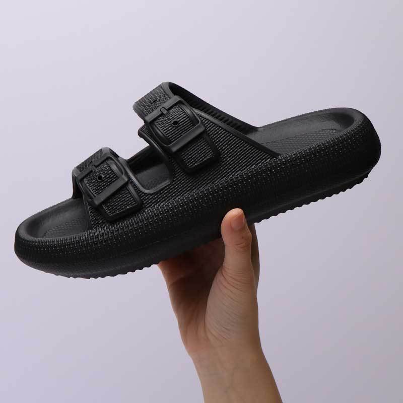 Platform Slippers - Women's Summer Buckle Home Shoes