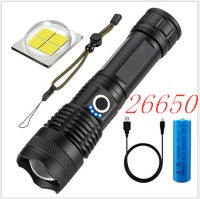 Strong Light Flashlight - Rechargeable, Zoom Power Display, Outdoor Super Bright And Portable