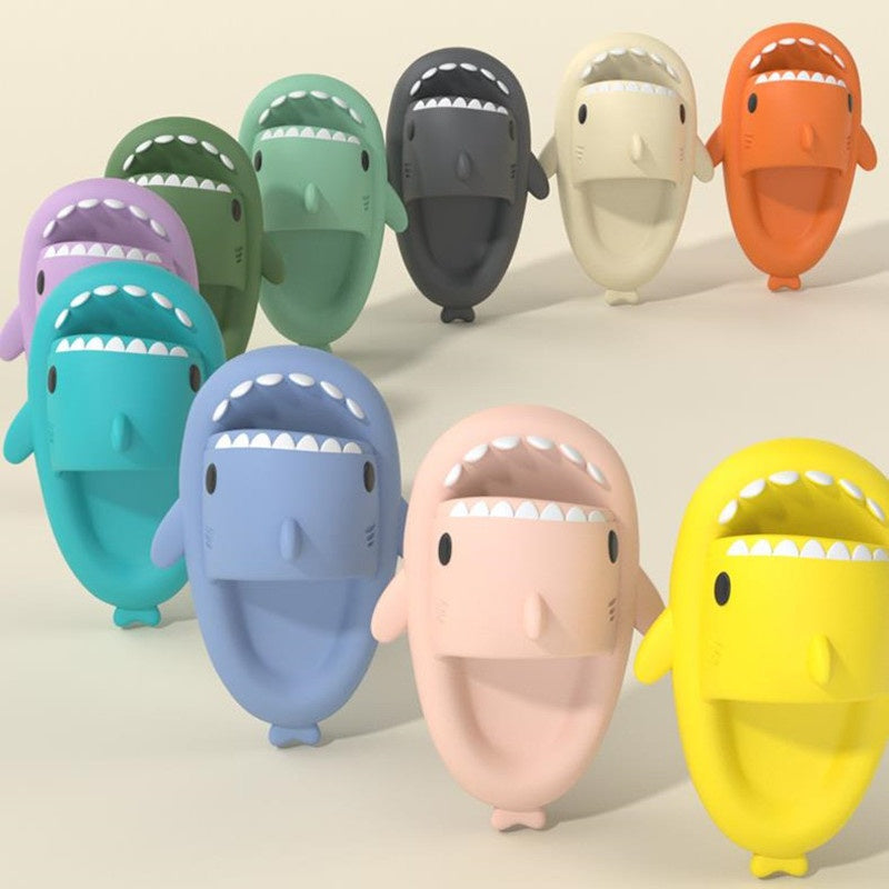 Adult's Slippers Indoor - Outdoor Funny Shark Cartoon