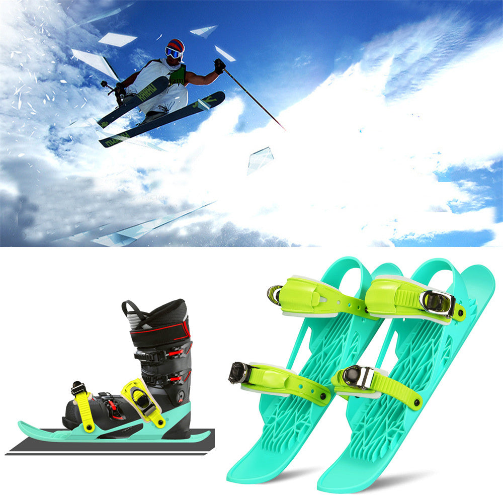 Mini Ski Skates Portable - Short Skiboard Adjustable Skates Shoes For Snow