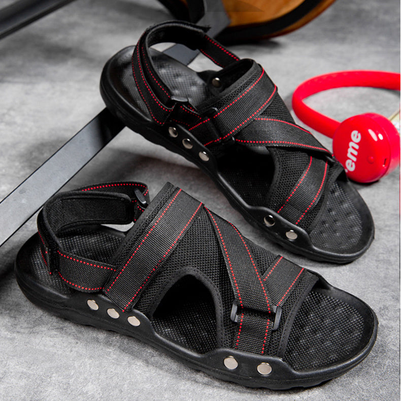 Casual Roman Sandals - Men's Strap Velcro Shoes