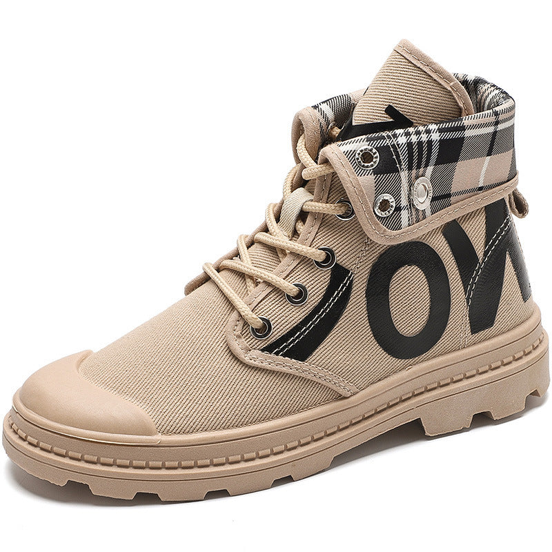High-top Girls Canvas Short Boots