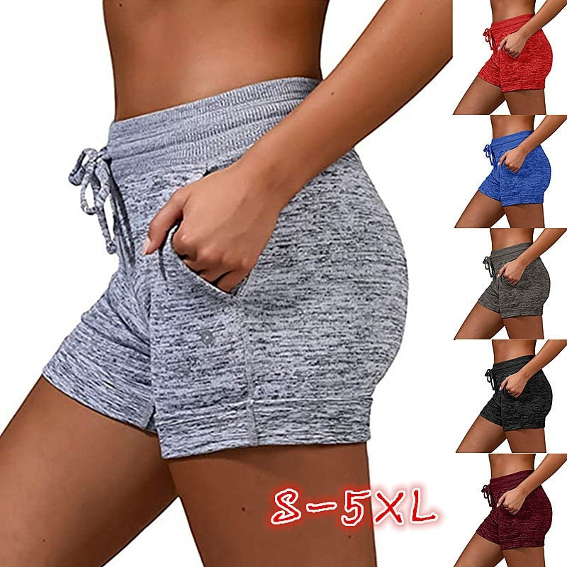 Women Stretchy Sports Shorts - Quick-dry Lace-up Short