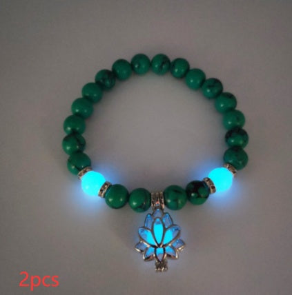 Natural Stone Bracelet - Yoga Healing Luminous Glow In The Dark Charm Beads Bracelet For Men and Women