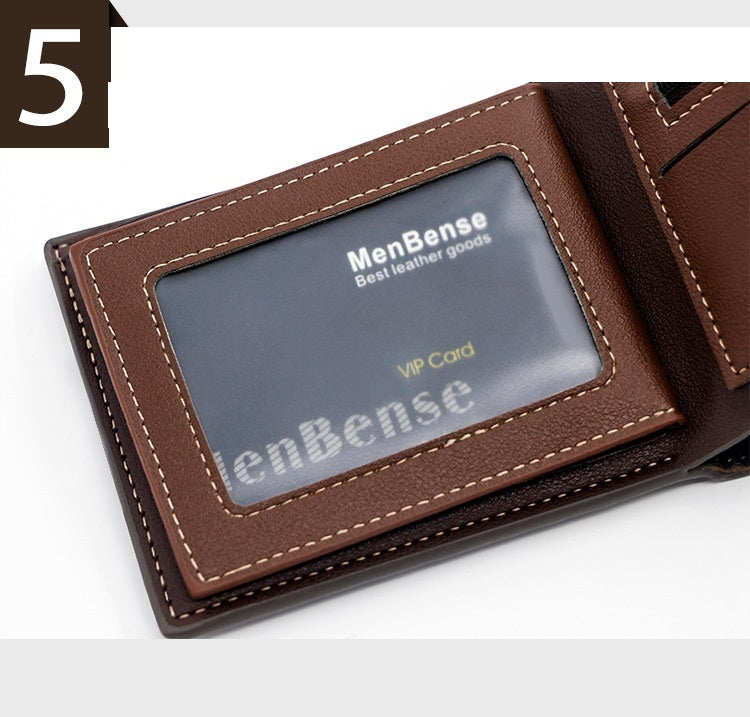 New Personalized Men's Short Wallet - Fashion Silk Screen Wallet Men's Frosted Clutch Wallet