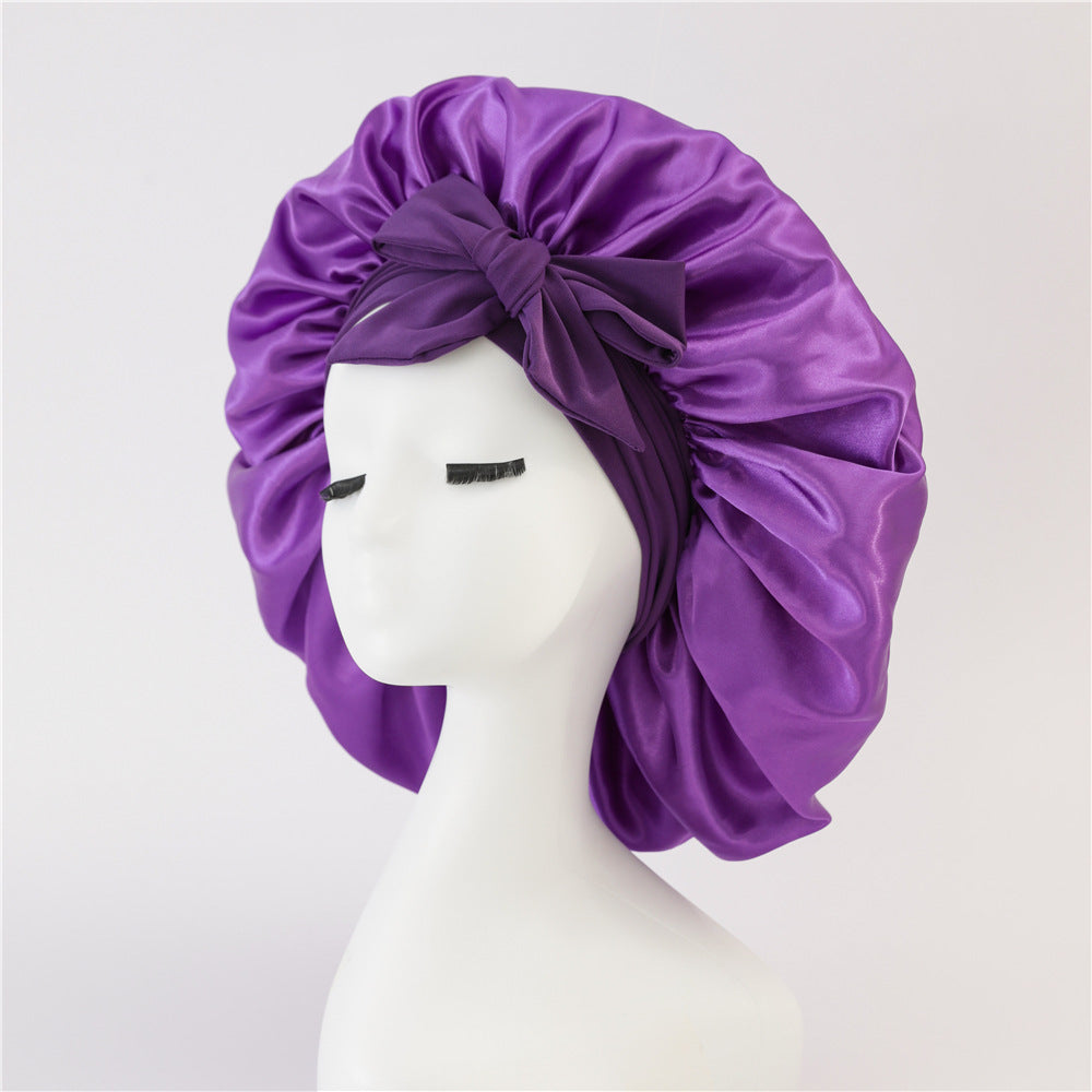 New Silk Bonnet - Women Satin Bonnet Hair Bonnet Night Sleep Cap Scarf Wrap For Curly Hair With Tie Band For Curly Hair