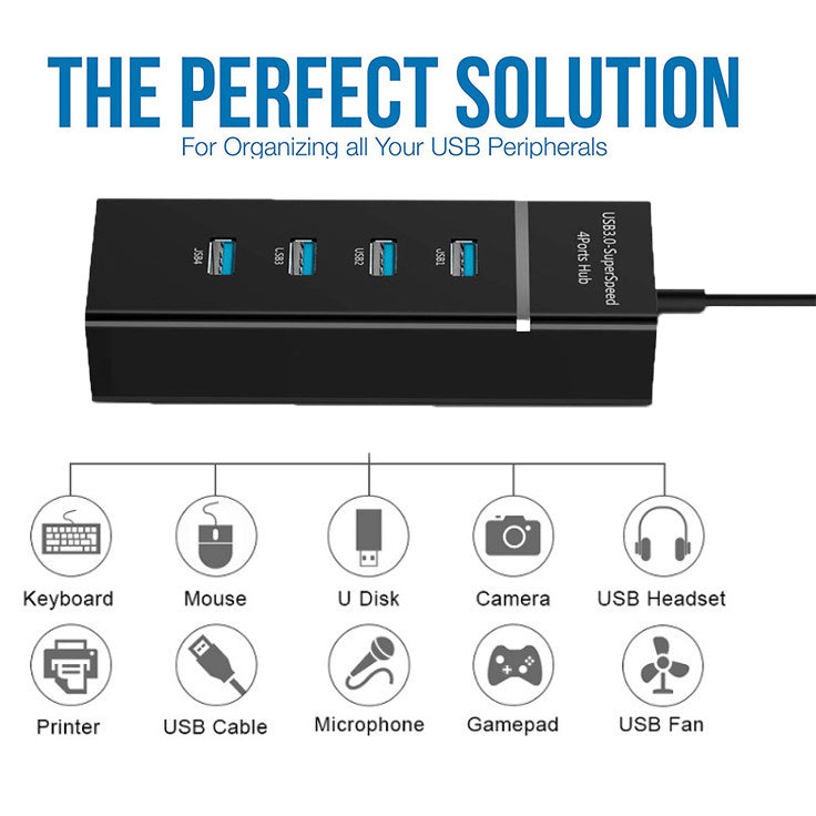 4 In 1 (2.0 3.0) USB HUB Splitter High-Speed - Multi Splitter USB Adapter Expander Cable For Desktop PC Laptop Adapter USB HUB