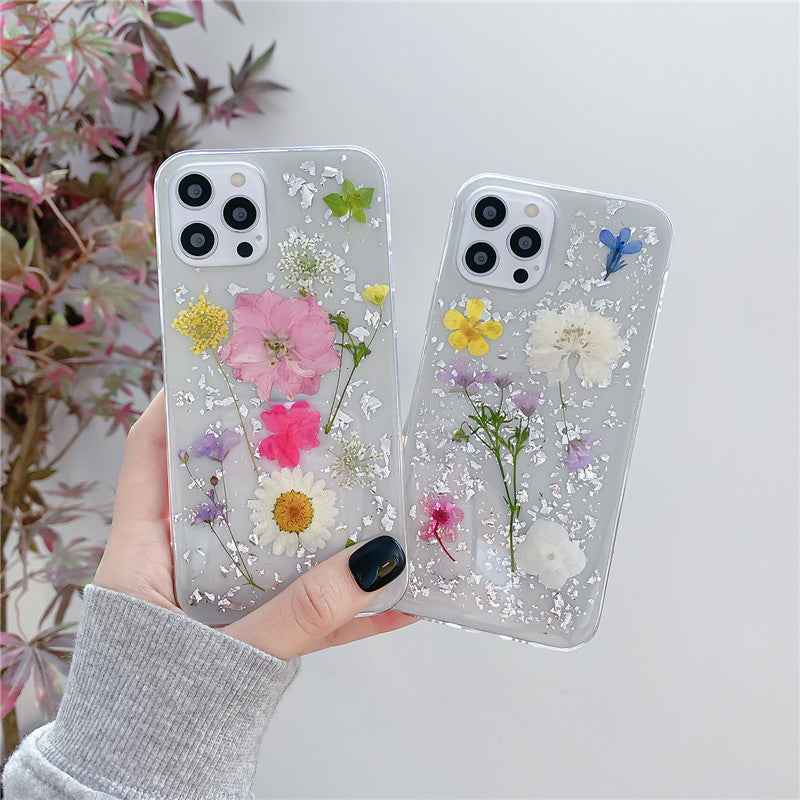 Silver Foil Phone Case - Dried Flowers For Mobile Phone Cases Epoxy Transparent