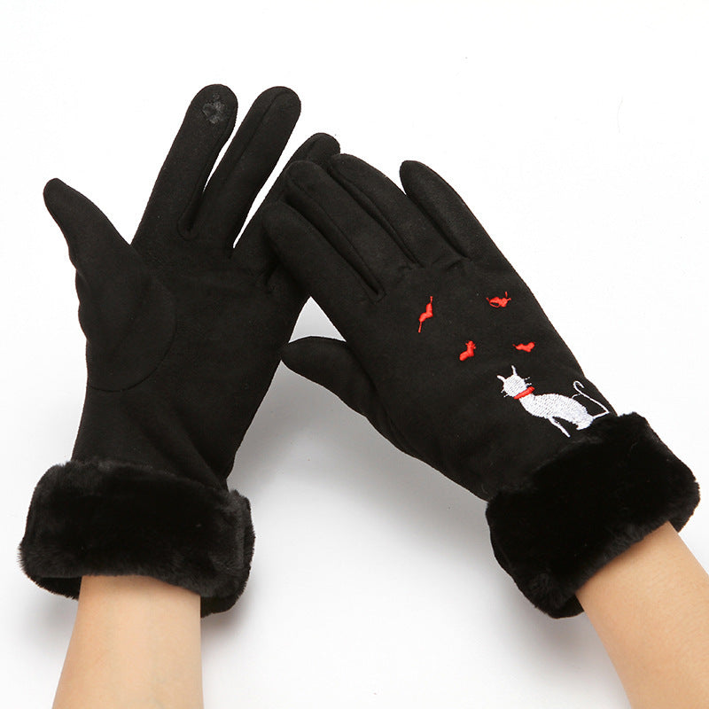 Women Winter Suede Gloves