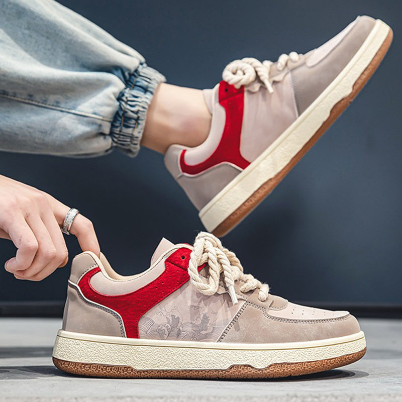 Lace-up Casual Shoes - Men Soft Thick Sole