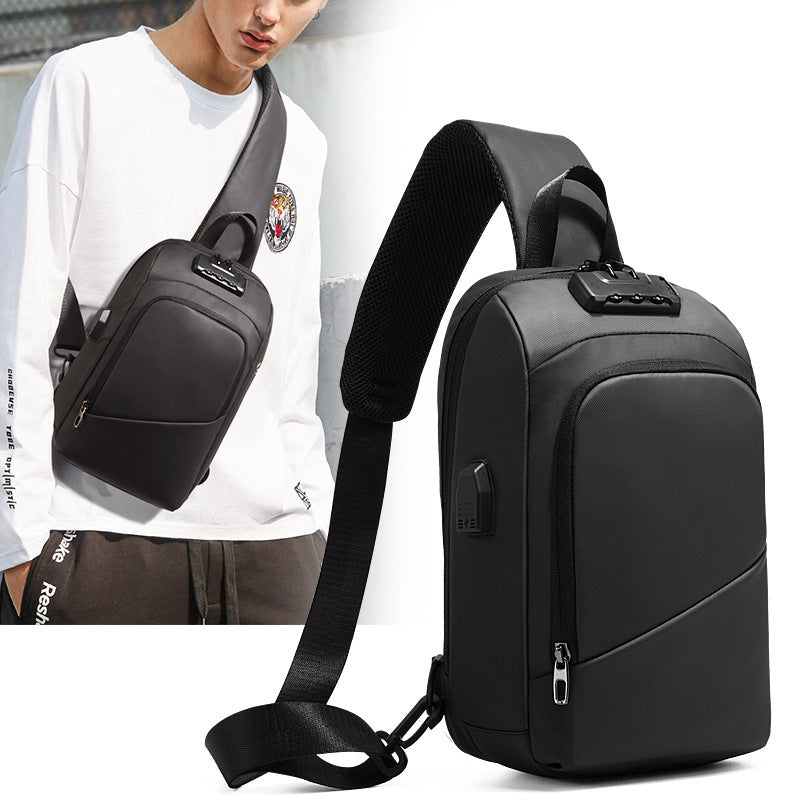 Anti-theft Lock Chest Bag-  Men Shoulder Bags USB Charging Crossbody Bags Summer Short Trip Travel Messengers Bag Unisex