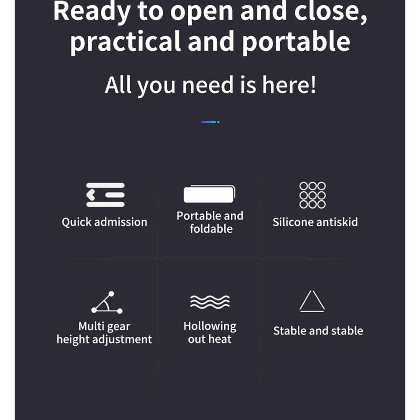 Adjustable Non-slip Laptop Stand - Notebook Cooling Stand Portable For 11-17 Inch Tablet