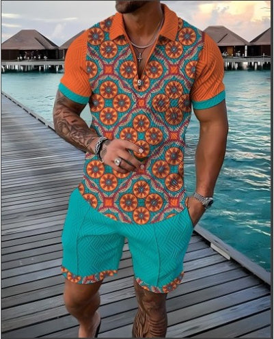 Men's Summer Short Sleeve Shorts - Casual Suit