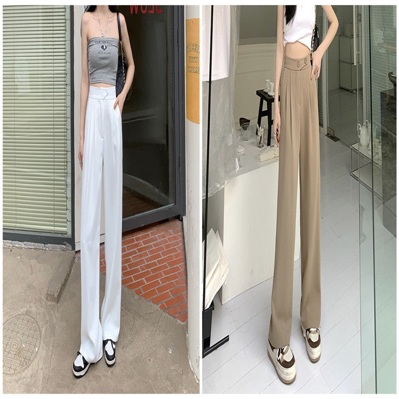 New High Waist Loose Drape Suit Wide Leg Pants