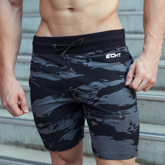 Five-point Shorts - Running training, sports fitness, running, camouflage, casual,