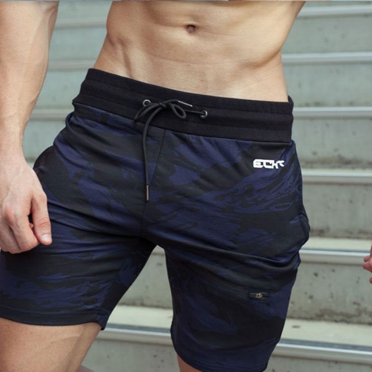 Five-point Shorts - Running training, sports fitness, running, camouflage, casual,