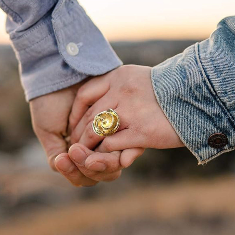 Creative Irregular Flower Ring Copper 18K Gold Women's
