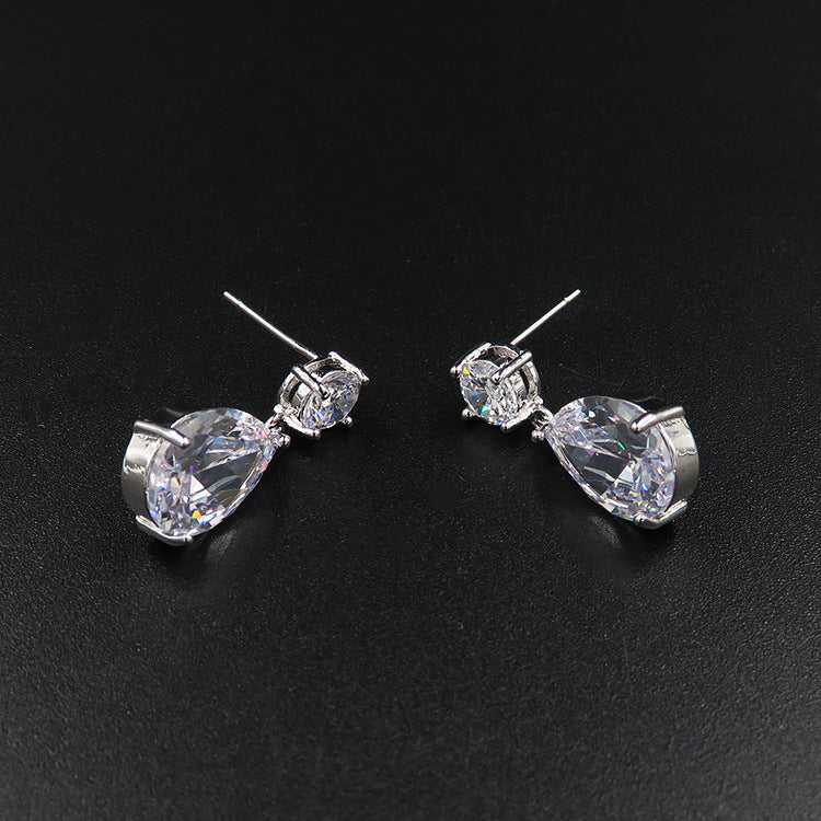 Elegant Three Piece Bridal Jewelry - Korean wedding jewelry ornaments suit