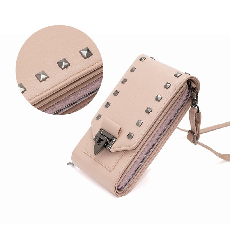 Rivet Design Shoulder Bags - Mobile Phone Handbag Solid Color Crossbody Bags Women
