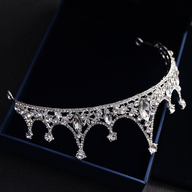 Korean Princess Bride Wedding Tiara - Jewelry hair accessories QUEEN CROWN diamond crown