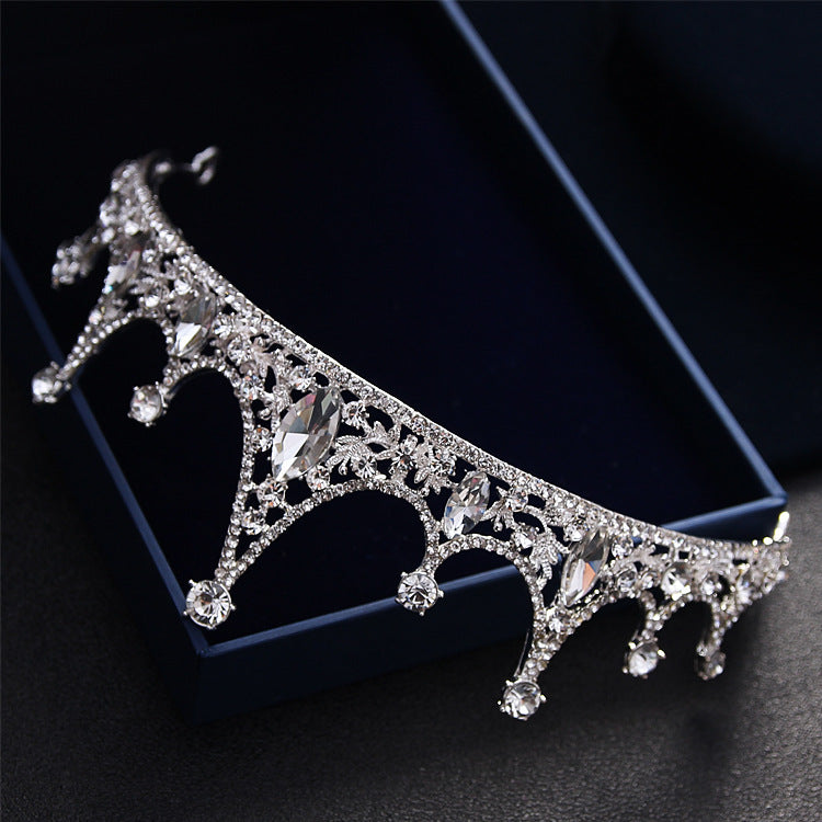Korean Princess Bride Wedding Tiara - Jewelry hair accessories QUEEN CROWN diamond crown