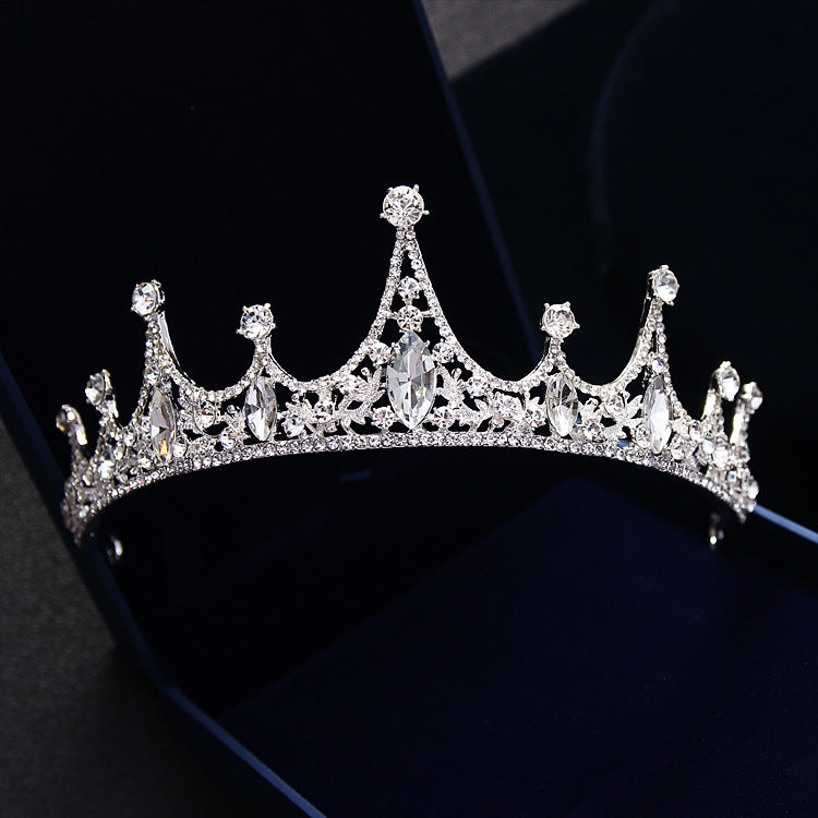 Korean Princess Bride Wedding Tiara - Jewelry hair accessories QUEEN CROWN diamond crown
