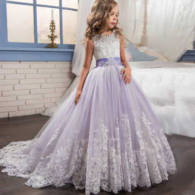 Flowy Children's Lace Ball Wedding Dress