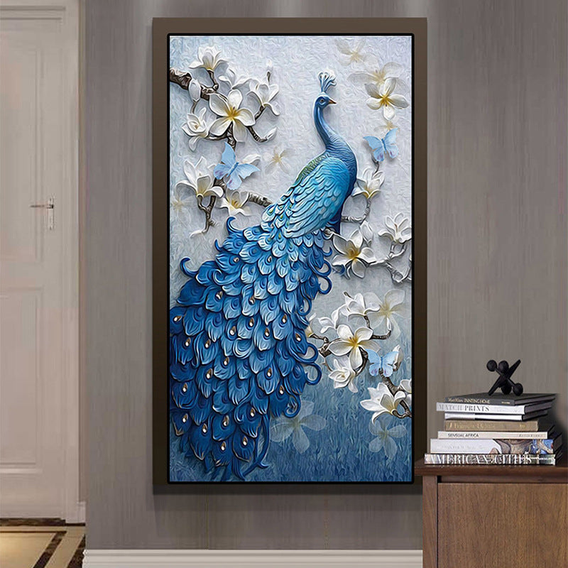 5D Diamond Painting – Elegant Peacock Blue Porch Design - JumoShop