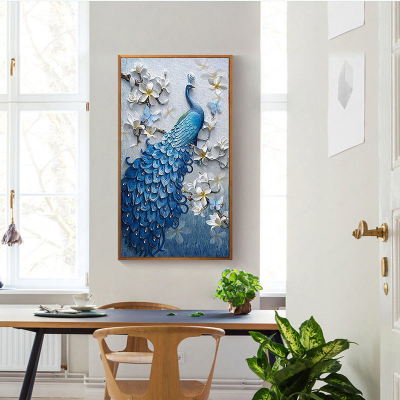 5D Diamond Painting – Elegant Peacock Blue Porch Design - JumoShop